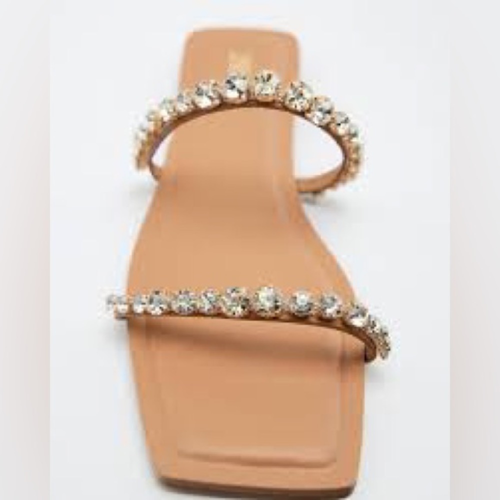 Zara Flat Rhinestone Sandals - Picture 3 of 9